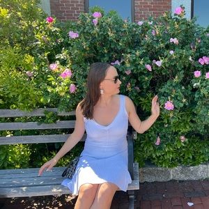 Express white knit a-line dress